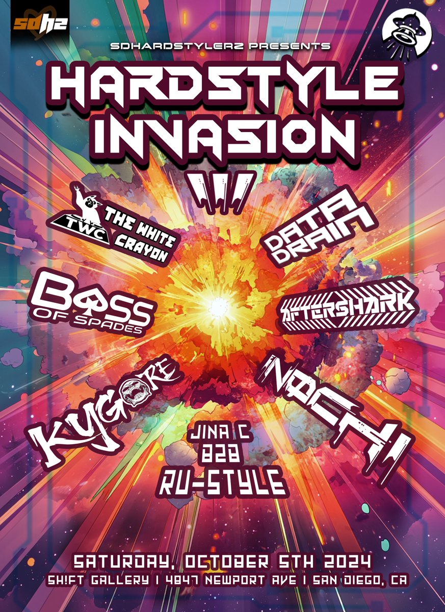 It's a Hardstyle invasion in San Diego! We're opening up Spooktober with some HARDCORE on October 5th!
Tickets are on sale now:
purplepass.com/events/297662-…

Hosted by SDHardstylerz linktr.ee/sdhardstylerz