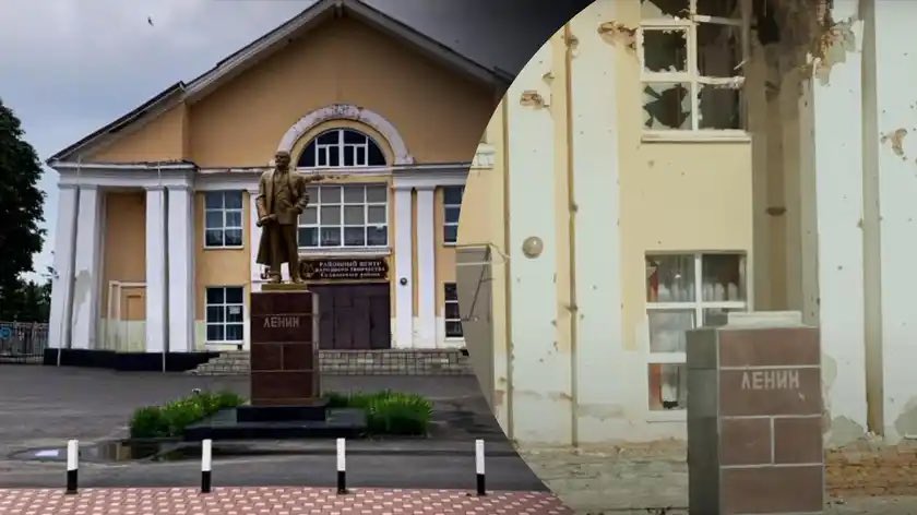AnnaFromUA_YT's tweet photo. Do you know what “Leninfall” is? That’s a beautiful primary stage in the process of decommunisation, when the country is freed from the dark communist past. Happened today in #Sudzha near #Kursk
Now Lenin is gone, who’s next? https://t.co/u1eczcQ2JD