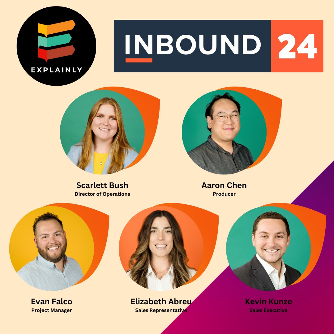 ExplainlyLLC's tweet photo. Meet our team for Hubspot Inbound 2024! If youβre attending, make sure to drop by and say hi at booth #4! See you there!
#Explainly #ExplainerVideo #Hubspot #HubspotInbound2024 #Inbound #Animation #MotionGraphics #Video #VideoProduction #AnimationProduction #Digital #Marketing https://t.co/zZcIeBnd2R