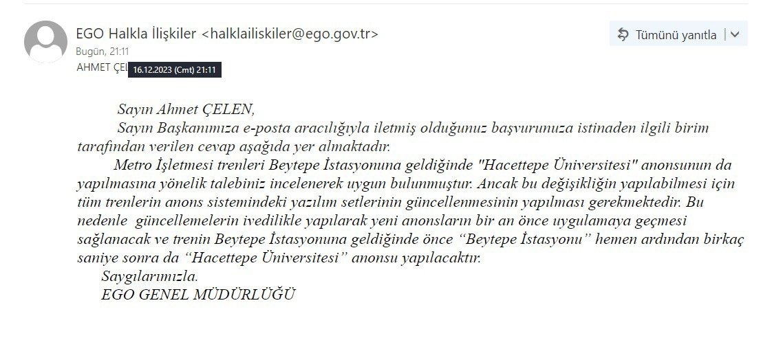 Next station Hacettepe