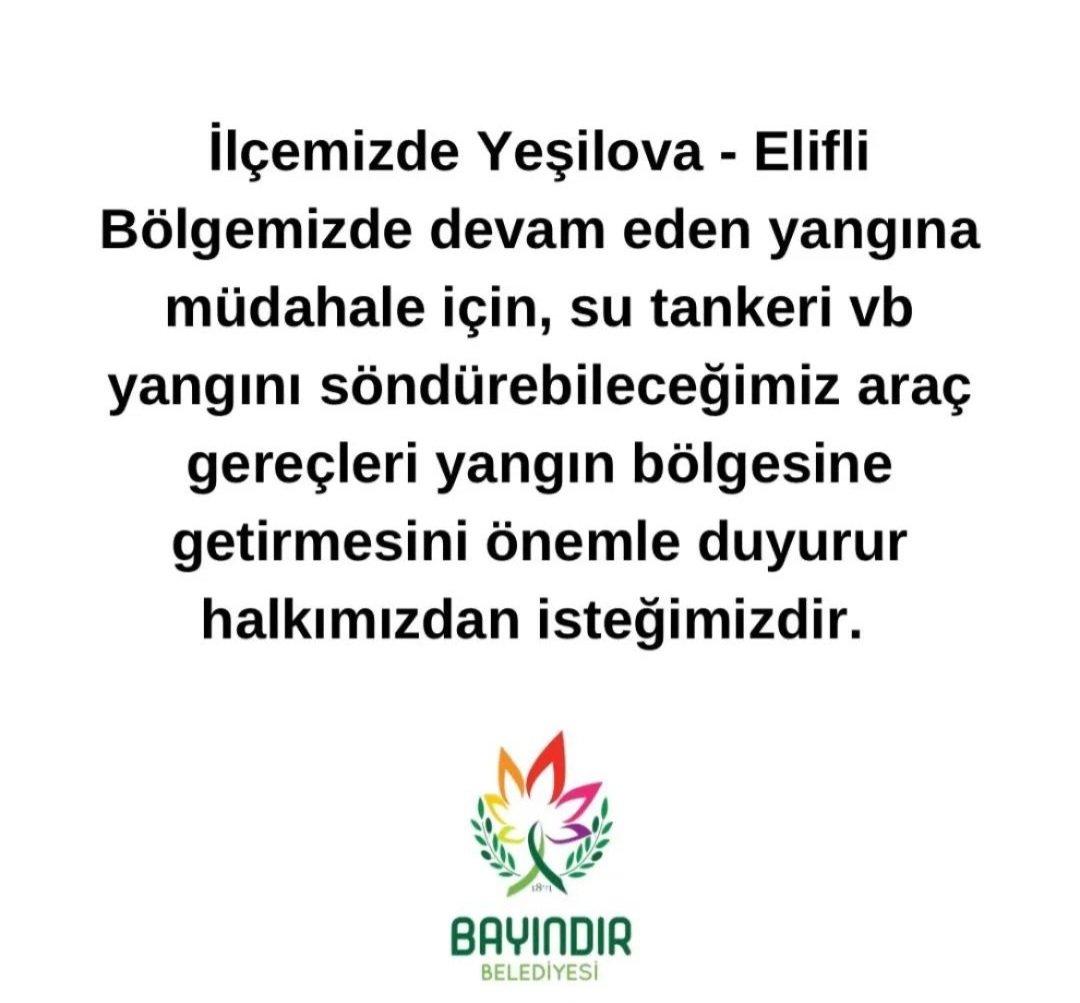 <a href="/MilenyumKahin/">Kızıl Deli Kahin</a> İzmir Bayındır da da yangın başladı kahin. Burada da yardıma ihtiyaç var. 😭😭😭