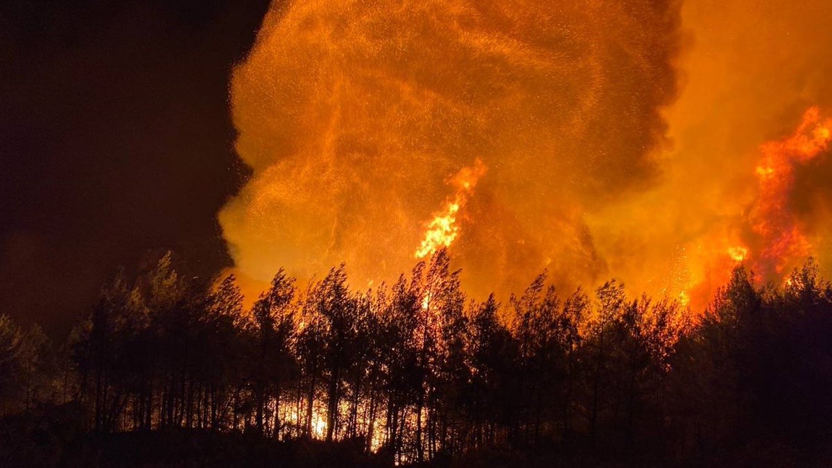 AFAD: İzmir'in Karşıyaka ilçesindeki orman yangını nedeniyle 87 ev ve 45 iş yeri boşaltıldı, 16 ev yandı.

#izmir #izmiryangın