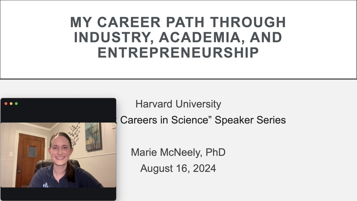 PhDMarie's tweet image. I enjoyed the opportunity to share my career &amp;amp; the insightful questions from attendees as part of this speaker series! Thank you to Dr. Rachel Bennett &amp;amp; attendees! And a big thank you to everyone who has helped me get to where I am today! 

#sciencecareers #sciencetwitter