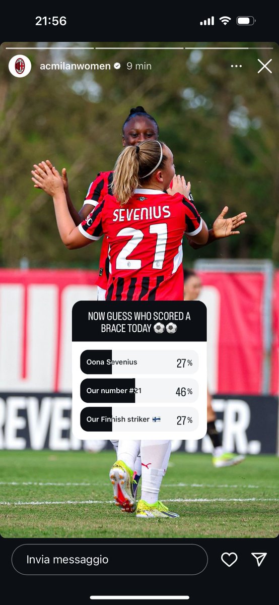 _Milanisti1899_'s tweet photo. #MilanFemminile - #Nizza 3-1
Doppietta di #Sevenius e rete di #Marinelli
La nuova numero 9 é #Nadim 👀
Grazie a @Viviana_Caruso e al suo scouting #Intagram
#Milan
#FollowTheRossonere https://t.co/EOxBoOvttl