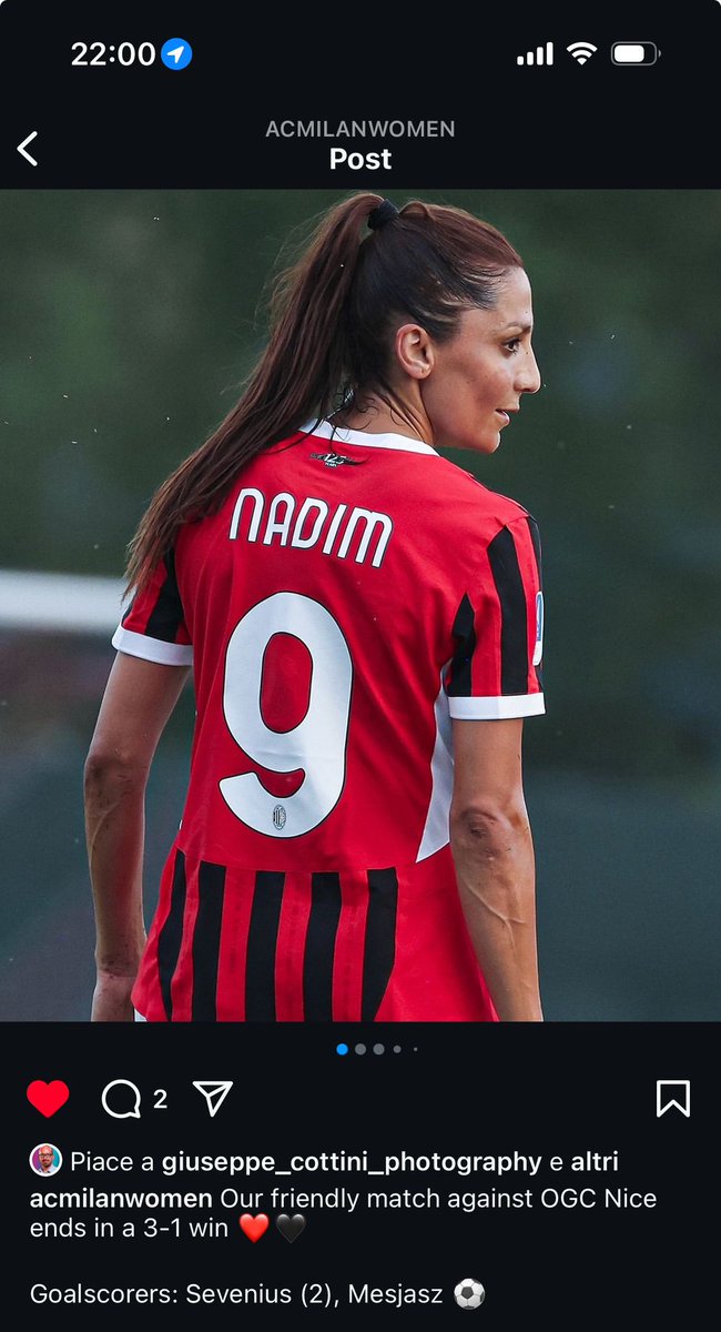 _Milanisti1899_'s tweet photo. #MilanFemminile - #Nizza 3-1
Doppietta di #Sevenius e rete di #Marinelli
La nuova numero 9 é #Nadim 👀
Grazie a @Viviana_Caruso e al suo scouting #Intagram
#Milan
#FollowTheRossonere https://t.co/EOxBoOvttl