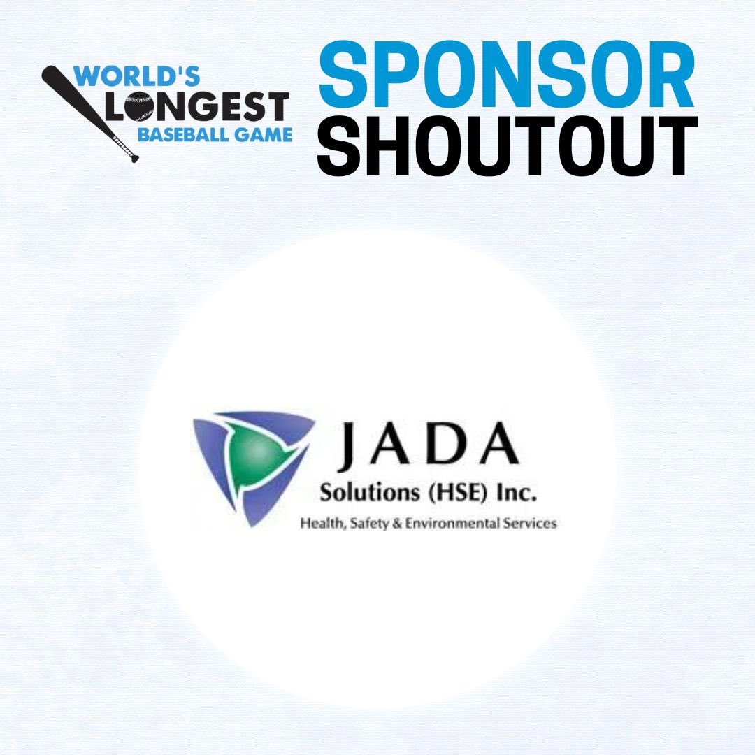 ⚾️ SPONSOR SHOUTOUT: <a href="/JADASolutions/">JADA Solutions (HSE) Inc.</a> 

Thank you for your support of the #WLBG2024! 👏

If you’re interested in sponsoring the event, check out our sponsor package: worldslongestgame.ca/wp-content/upl…
