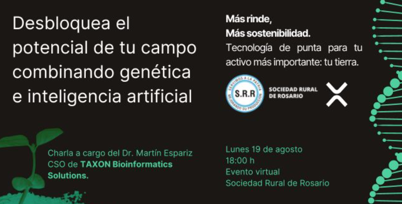 taxon_tech's tweet photo. Enterate de las nuevas herramientas tecnológicas que ofrecemos para agroproductores📆Sumate el próximo lunes 19/8 a las 18h por Zoom🧬
⬇️
https://t.co/d9SfpRVa83 
@SociedadRural @GeoAgroTEK https://t.co/Y8DDPavgRK