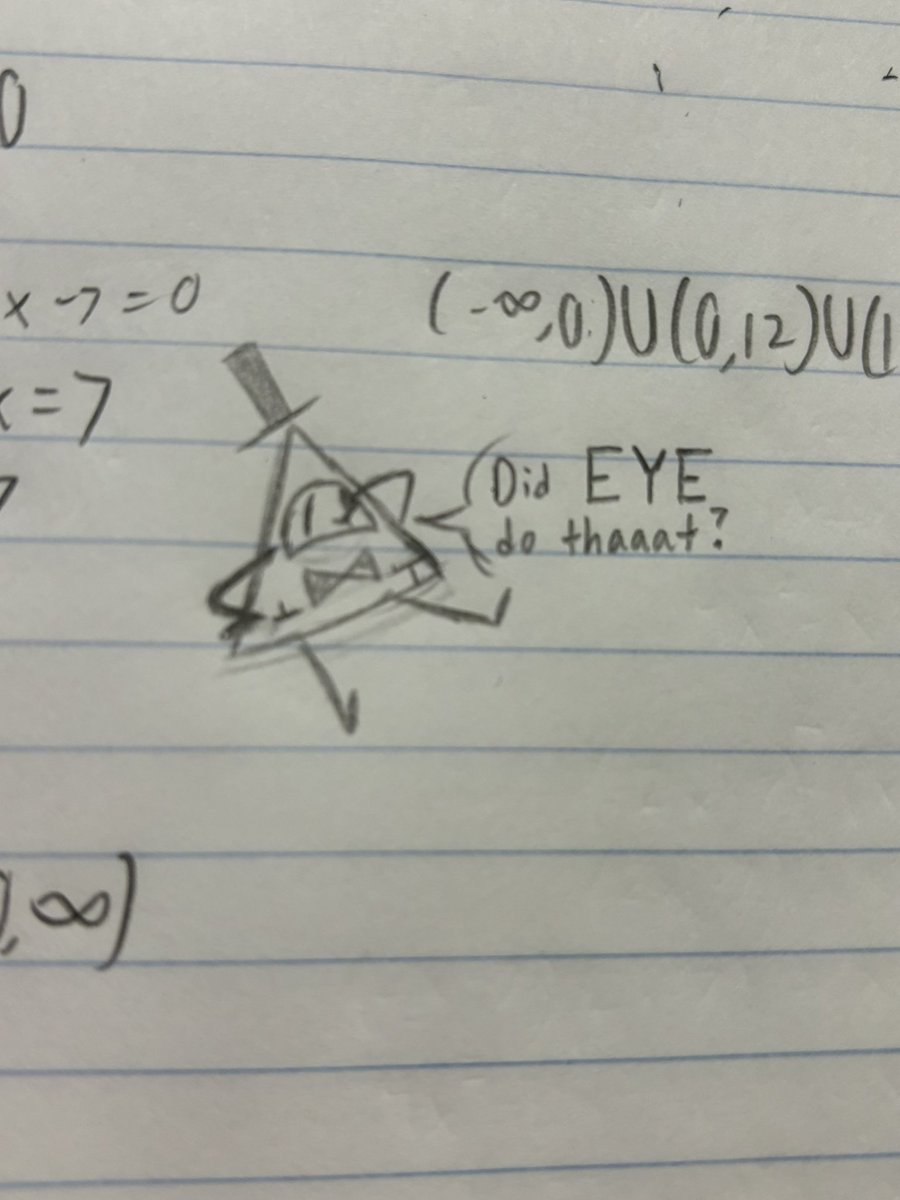 this stupid triangle has invaded my brain and now he’s in my math notes. $15 and some opium to whoever can get him out of my head #GravityFalls #TheBookOfBill