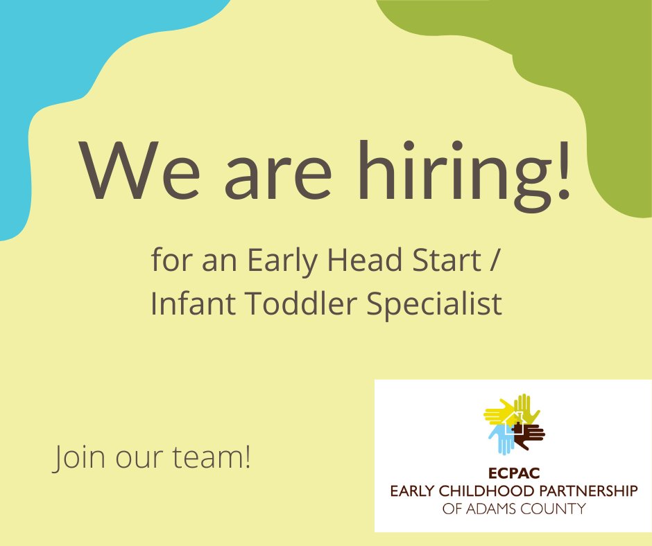 Help us find our next team member!

Go to ecpac.org and scroll down on the home page to: Jobs in Early Childhood.

This posting is at the top of the page.

1m