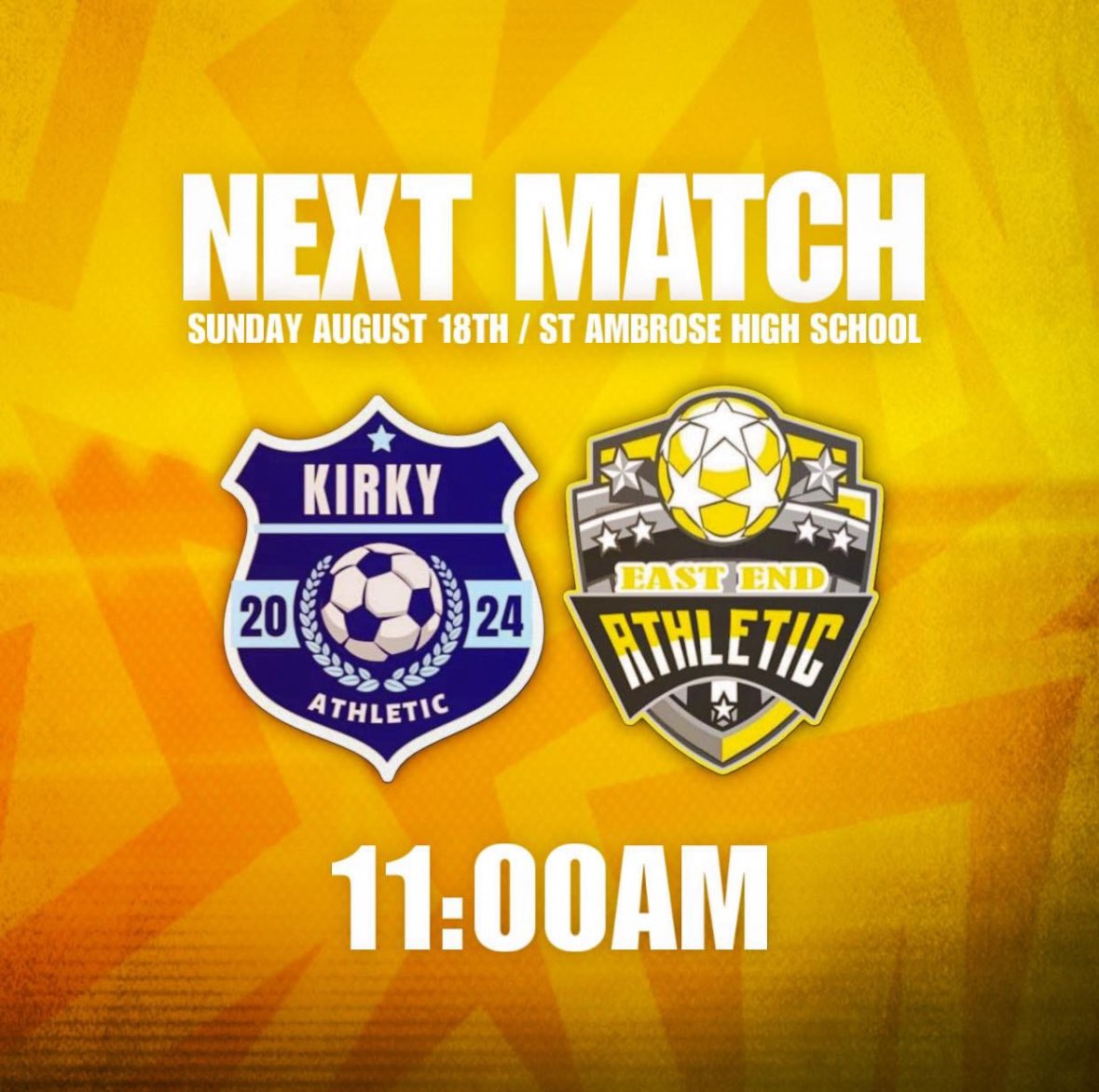 EndAthletic's tweet photo. 💥 Sunday the boys take on Kirkintilloch Athletic  in the league we have played them a few times in pre season and it's been a good battle we know we need to be at it from the 1st whistle to the last to come away with 3 points after last week's disappointment https://t.co/zGeT0D37Ol