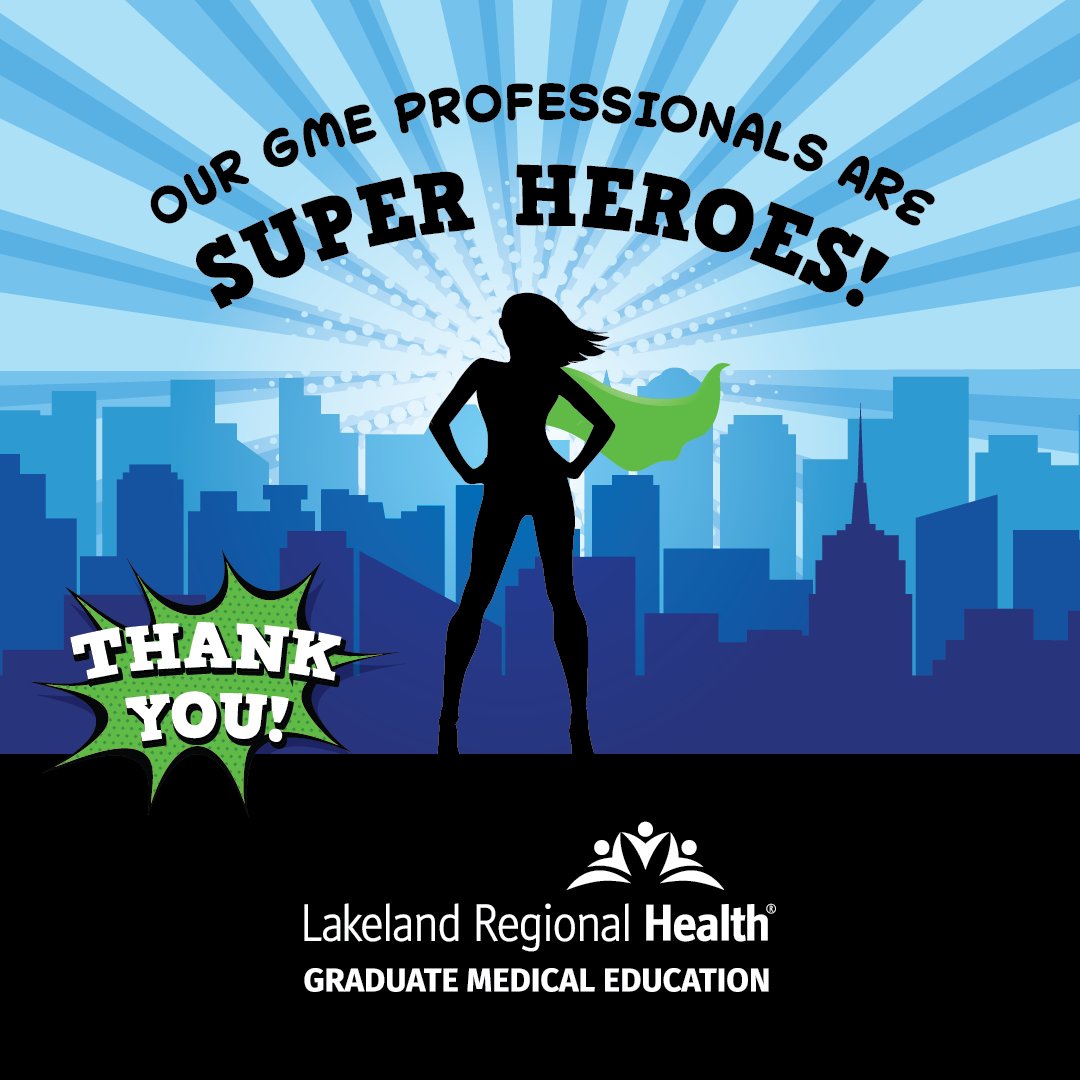LRHGME_SCC's tweet photo. It’s GME Professionals Day!
Thank you to our amazing Graduate Medical Education Professionals for all your hard work! You are the superheroes of our programs. Thank you for all you do!
#LRH #LakelandRegionalHealth #GMEProfessionalsDay #GME https://t.co/OtVxIUQOEJ