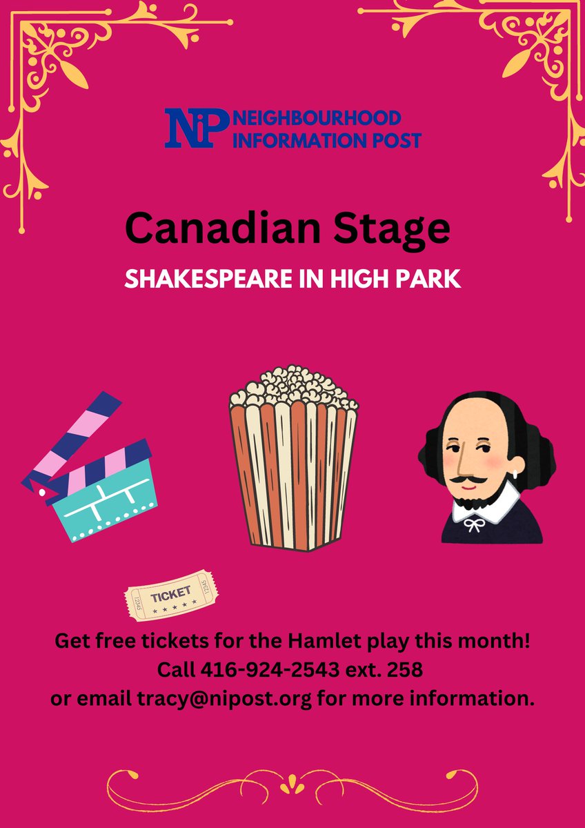 niptoronto's tweet photo. We are giving out FREE tickets to watch 'Hamlet' at High Park this August. Call or email us to get yours!
#toronto #highpark #hamlet #niptoronto #canadianstage #shakespere #theatre #free #freetickets https://t.co/4Brt8zaeVP