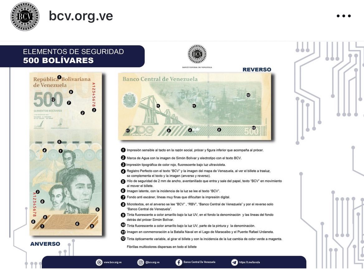 estendenciavzl's tweet photo. "BCV" es tendencia porque anunció la ampliación del cono monetario con la implementación de 2 nuevos billetes: 200 bs y 500 bs. 

El billete de mayor denominación en Venezuela ahora equivale a 13.63 dólares (equivalentes a 2 hamburguesas con papas o 13 empanadas) https://t.co/QbCfMZX7hX