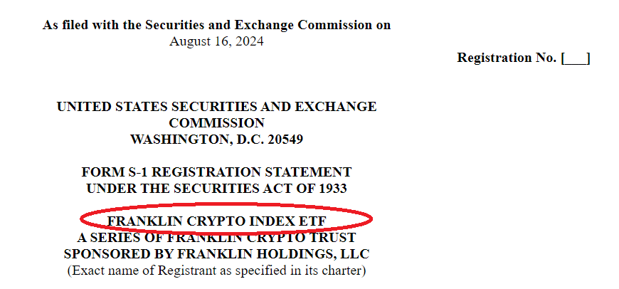 Franklin Templeton files for Crypto Index ETF...

Would initially hold btc &amp; eth.

Here we go.