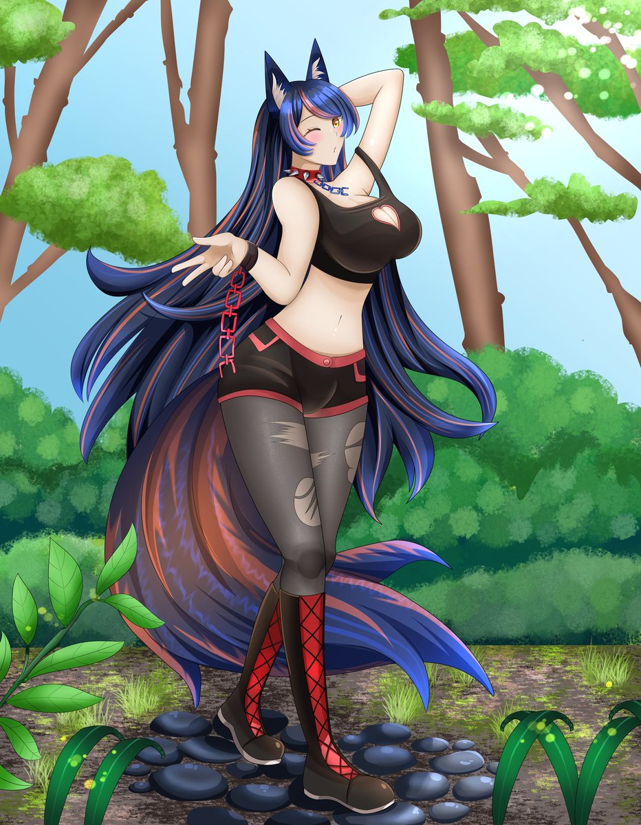 StellaRosella's tweet photo. #Vtuberart #CommissionedArt #ocart 
@CelestialSaori thank you so extremely much for doing this! My character looks amazing and i love how you did her tail and clothes :3 go give her your support! ❤️ https://t.co/sJmNWNhLYz