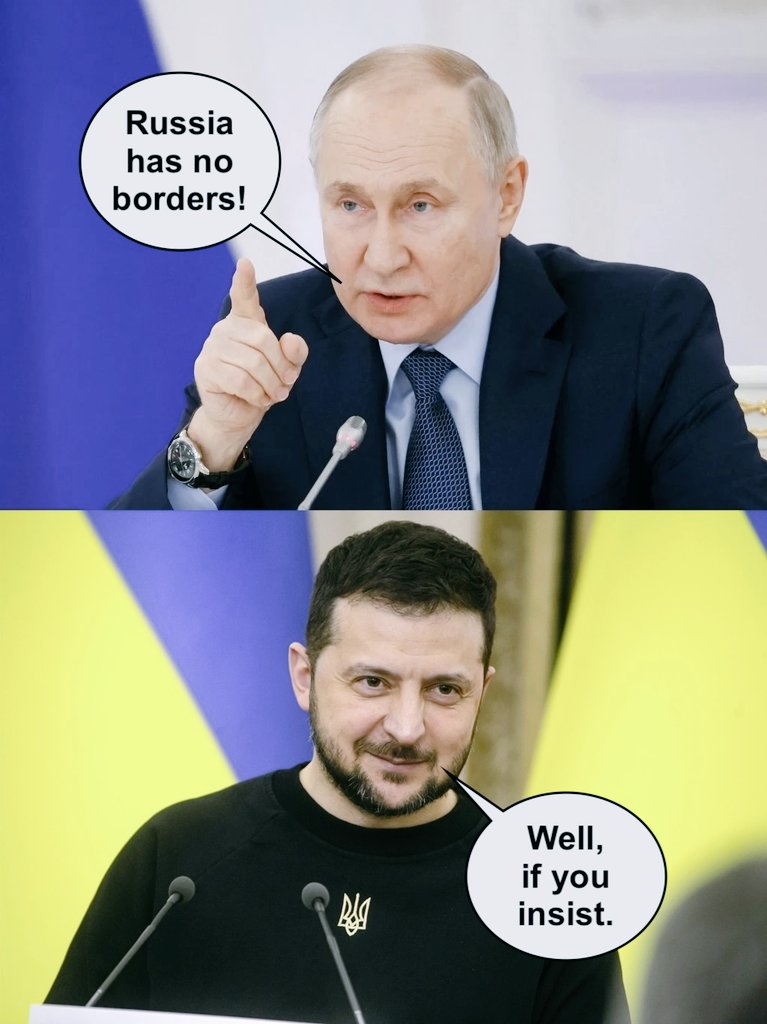 KorsasErik's tweet photo. As #Putin has said all along - Russia has no fixed borders, it's all about who is the strongest.

Ukrainian soldiers rebuild border signage at the former #Ukraine/#Russia border at #Kursk Oblast.

#Ukrainian #UkraineWar #RussiaUkraineWar #SlavaUkraini #jjk266 #fcklive https://t.co/LXfqm1HNYZ