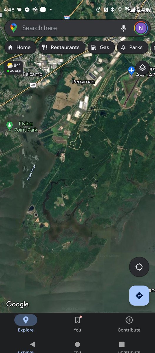 Google Earth image of the Aberdeen, MD training site. <a href="/LaurelPark/">The Maryland Jockey Club, Inc.</a>