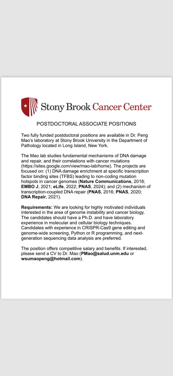 🙏🙏We are looking for new postdocs. Please contact me if interested! Please RT!