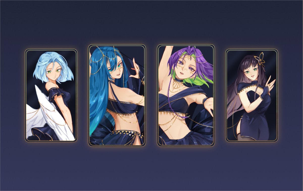 _emacodo's tweet image. 🐍ST:RESS Art Showcase🐍

for our song I wanted to go with a sparkly desert hanfu design so I drew the poses so that we could show off the fabrics and legs hehe✨

thank you @raina_illune for working your graphic design magic to bring it all together🪄

#RDB2024