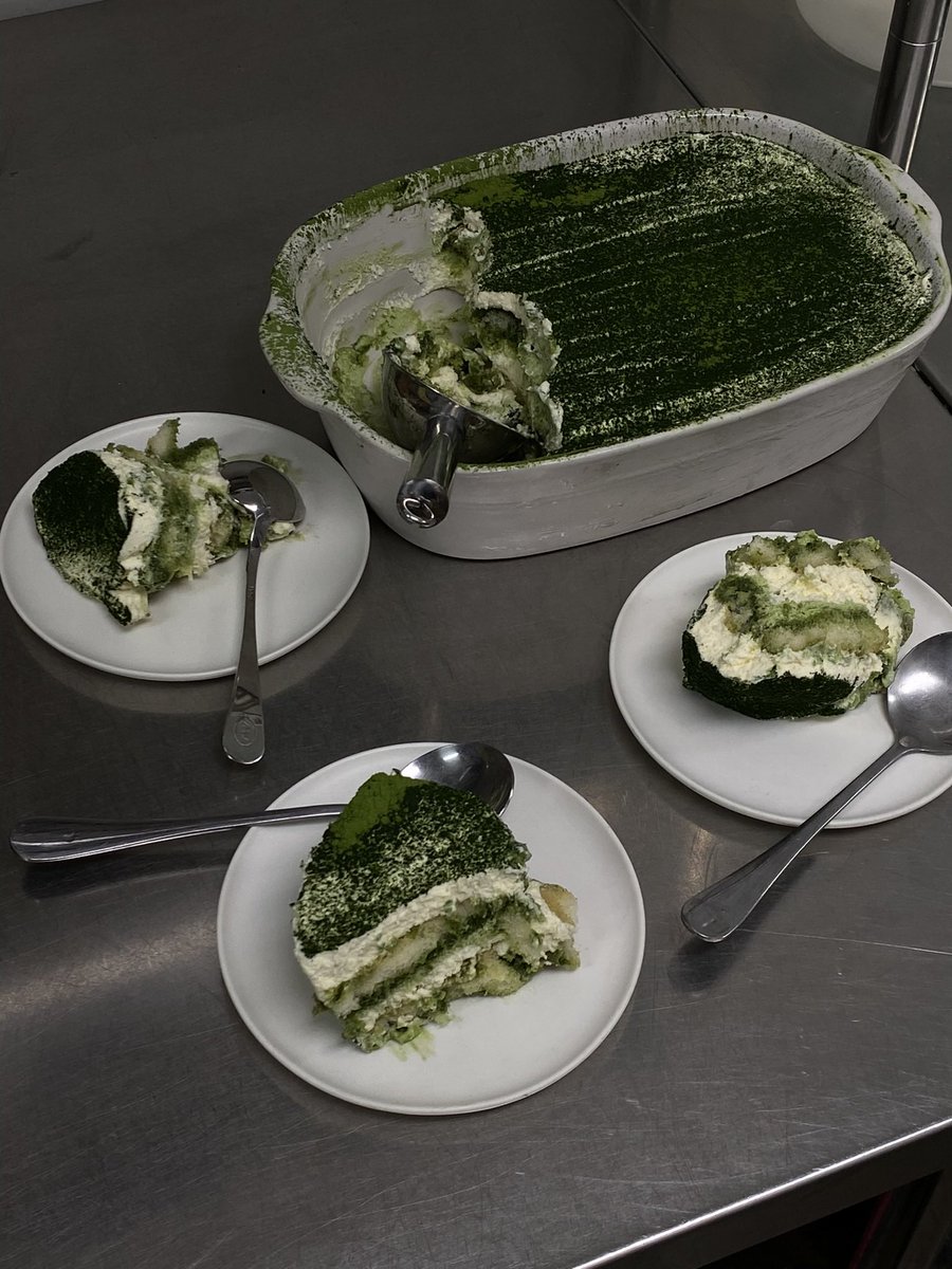 not2sw33t's tweet photo. i made matcha tiramisu https://t.co/uAOghM5rLx