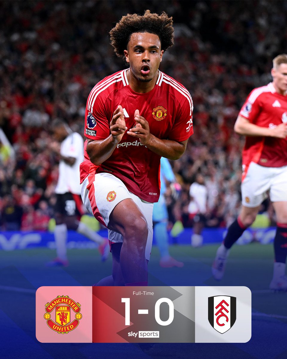 Joshua Zirkzee scores the first goal of the new Premier League season to hand Manchester United all three points on his debut 💥