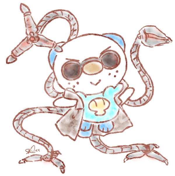 (Almost) Daily Oshawott 592. Doc Wottavius. Today's daily Wott was commissioned by lukearneb on IG, thank you for the support. #Pokemon