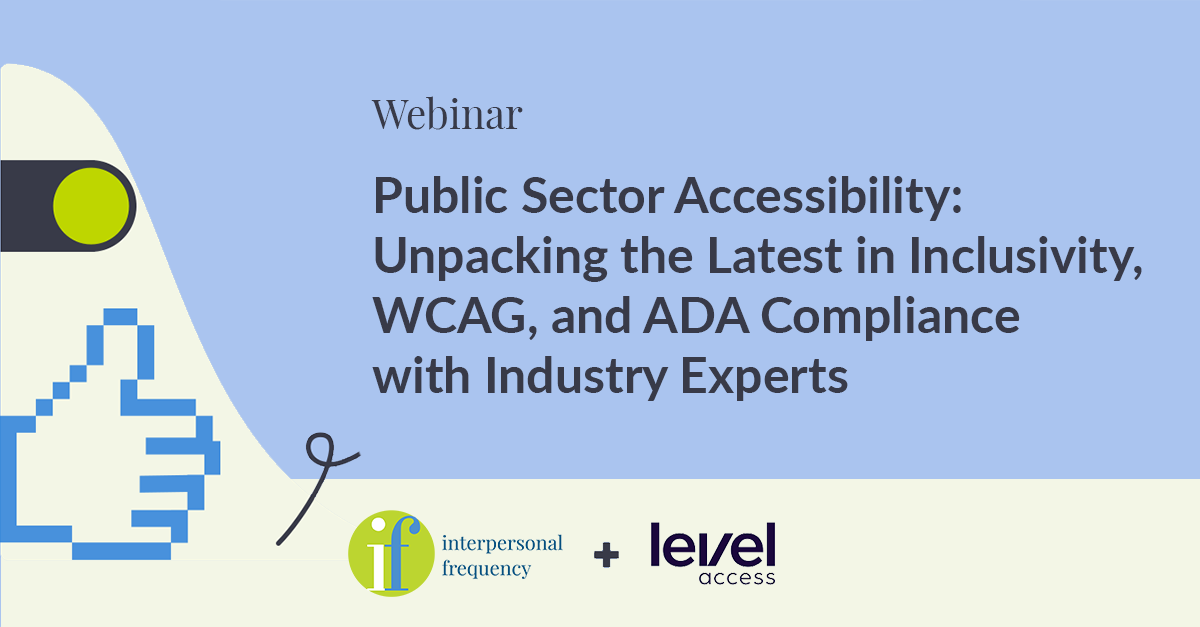 Interpersonal Frequency (@ifsight) on Twitter photo I.F. and <a href="/LevelAccessA11y/">Level Access</a>, are bringing you powerful new tools and expert services for public-sector digital accessibility Weāre kicking off our partnership with an accessibility webinar on August 22nd at 12:00 p.m. ET. Reserve your spot now: hubs.ly/Q02LCWVl0 I.F. and <a href="/LevelAccessA11y/">Level Access</a>, are bringing you powerful new tools and expert services for public-sector digital accessibility Weāre kicking off our partnership with an accessibility webinar on August 22nd at 12:00 p.m. ET. Reserve your spot now: hubs.ly/Q02LCWVl0