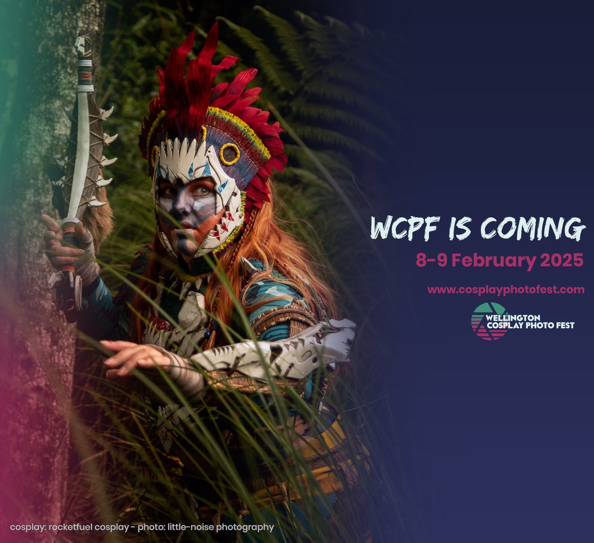 It’s official - WCPF is back on 8-9 February 2025! The @wellingtoncpf organisers are working out all the details still, so stayed tuned on our social media for updates of when to submit an application! 
.
👤 <a href="/RocketfuelC/">Alexandra Mieke (RocketFuel Cosplay)</a>, littlenoisephoto
