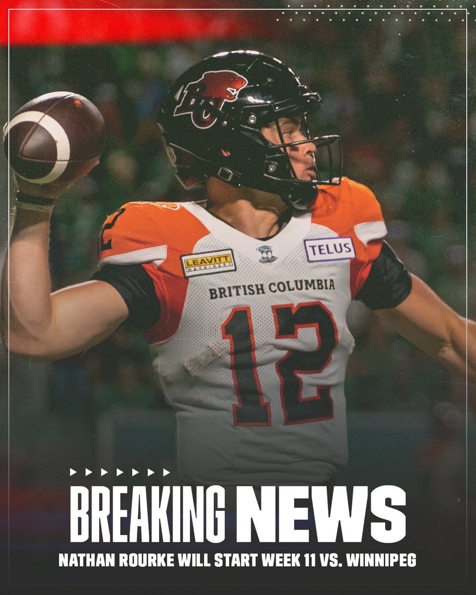 Nathan Rourke will make his return to the BC Lions on Sunday vs. the Winnipeg Blue Bombers.

#CFL