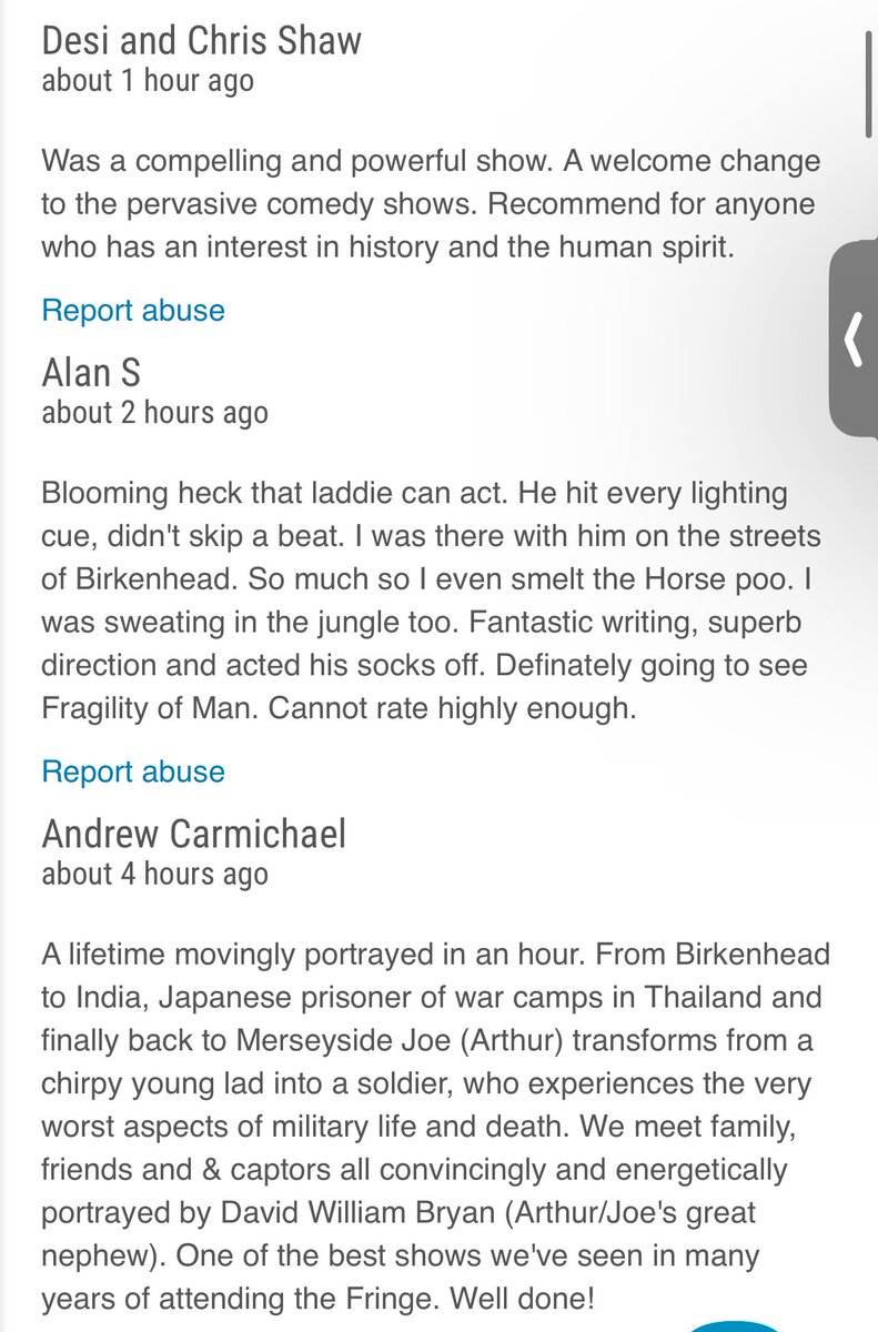 davidwbryan's tweet image. 6 of the most recent 88 audience reviews left for my Edinburgh Fringe shows. In case you were thinking about coming. Full 88 are on these 2 links….

tickets.edfringe.com/whats-on/david…

&amp;amp;

tickets.edfringe.com/whats-on/david…

See you 3pm at Pleasance 🫡

#edfringe #edinburghfringe #edfringe24 @edfringe…