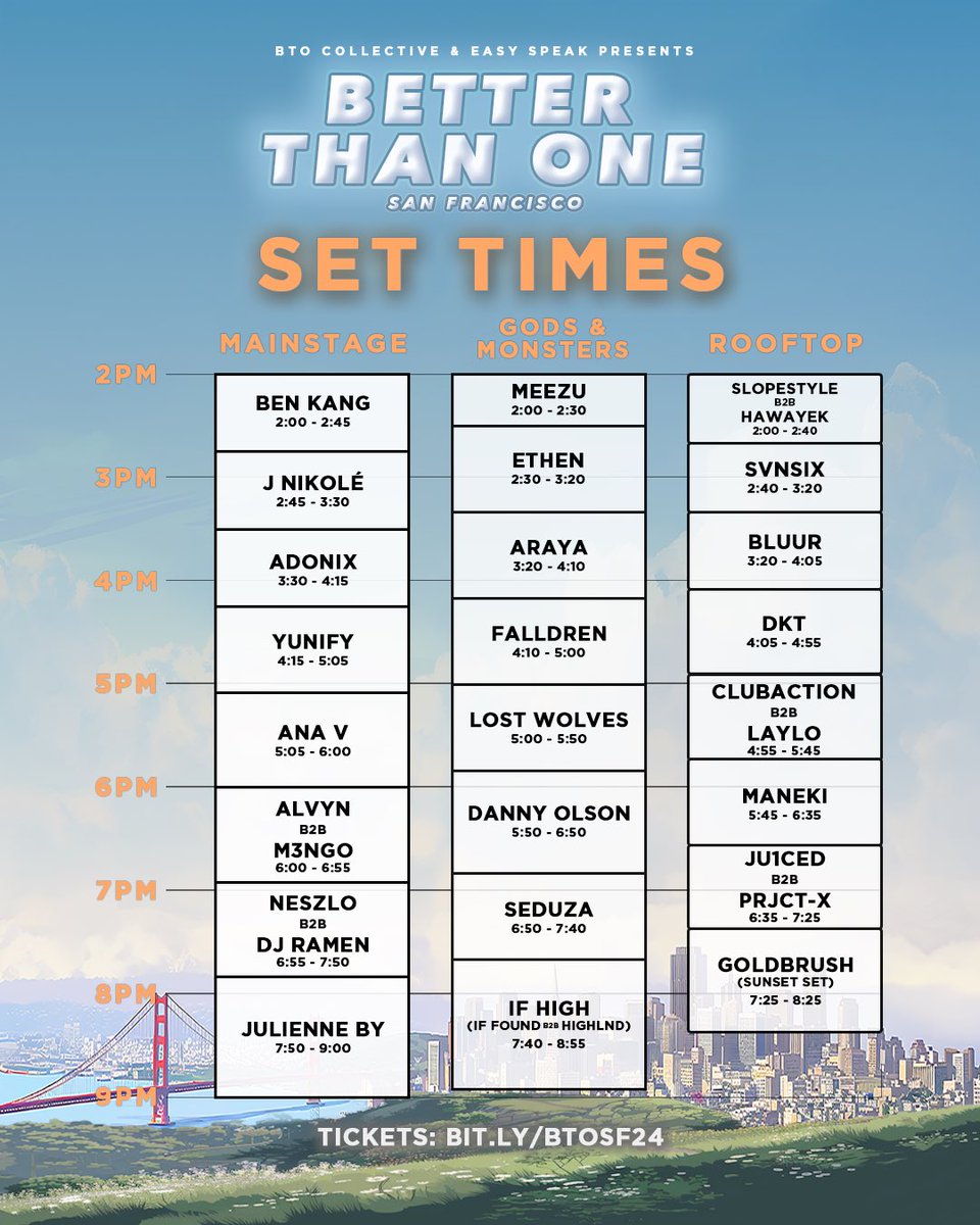 IT’S ALMOST TIME ⏳ Where will we find you tomorrow!? If you haven’t decided to already, this is your sign to send it → bit.ly/btosf24 🌞