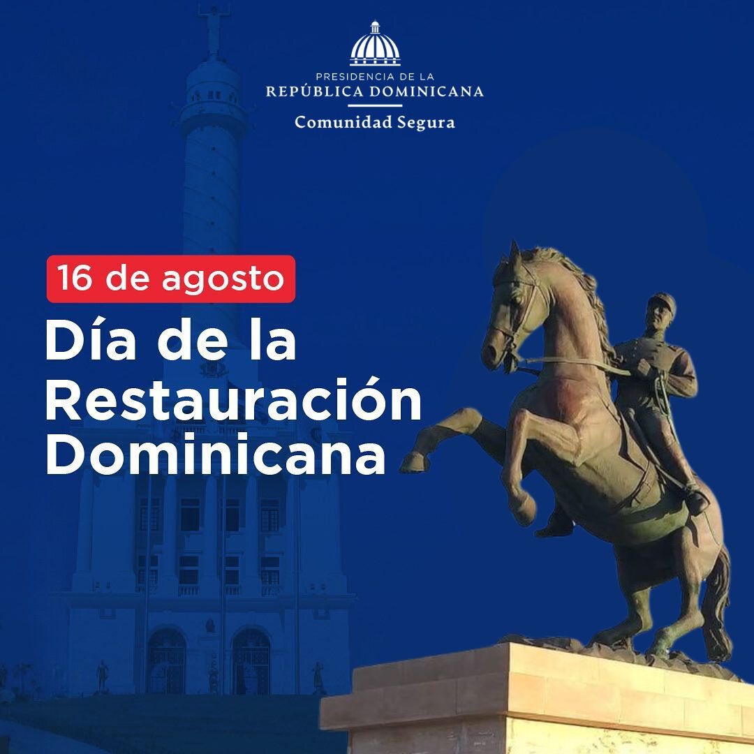 Celebramos el 161 aniversario de la Gesta de Restauración de la República Dominicana, un momento histórico (1863–1865) llevado a cabo por miles de valientes dominicanos liderados por nuestro héroe nacional, Gregorio Luperón.

¡Que viva la República Dominicana! 🇩🇴