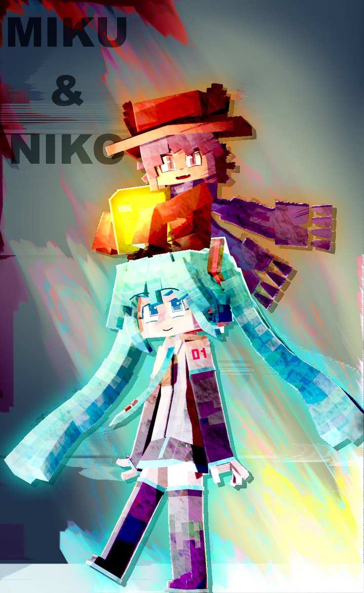noanhg_'s tweet photo. Miku &amp; Niko

#Oneshotgame #VOCALOID https://t.co/mA7QdIk7Ut