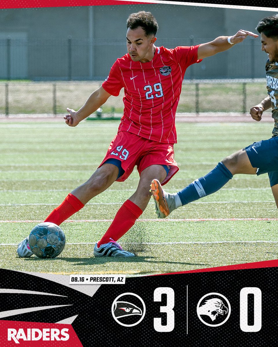 ⚽️ <a href="/SOUMensSoccer/">SOU Raiders Men’s Soccer</a> over Benedictine Mesa in the season opener!

🔴 36' Franco Fasoli
🔴 38' Mustafa Daggig (Nakayama)
🔴 53' Mustafa Daggig