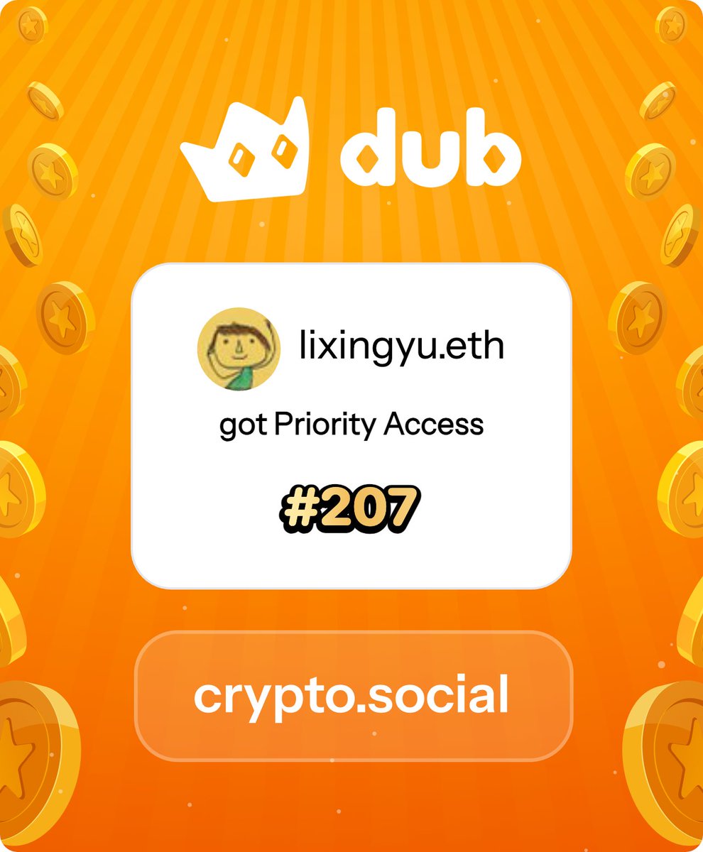 I just got Priority Access to Dub! Let’s make memecoins PvE again. Get in early™. dub.social