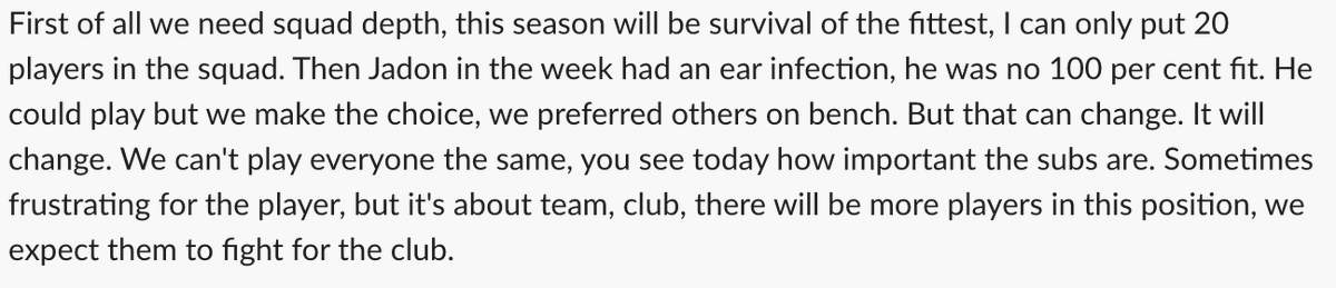 lauriewhitwell's tweet photo. Ten Hag says Sancho had an ear infection in the week but could have played. Preferred Antony.

"Sometimes frustrating for the player, but it's about team, club, there will be more players in this position, we expect them to fight for the club." #MUFC

🔗https://t.co/fx1TNSgEWr 🔗 https://t.co/WqlGo5SqHl
