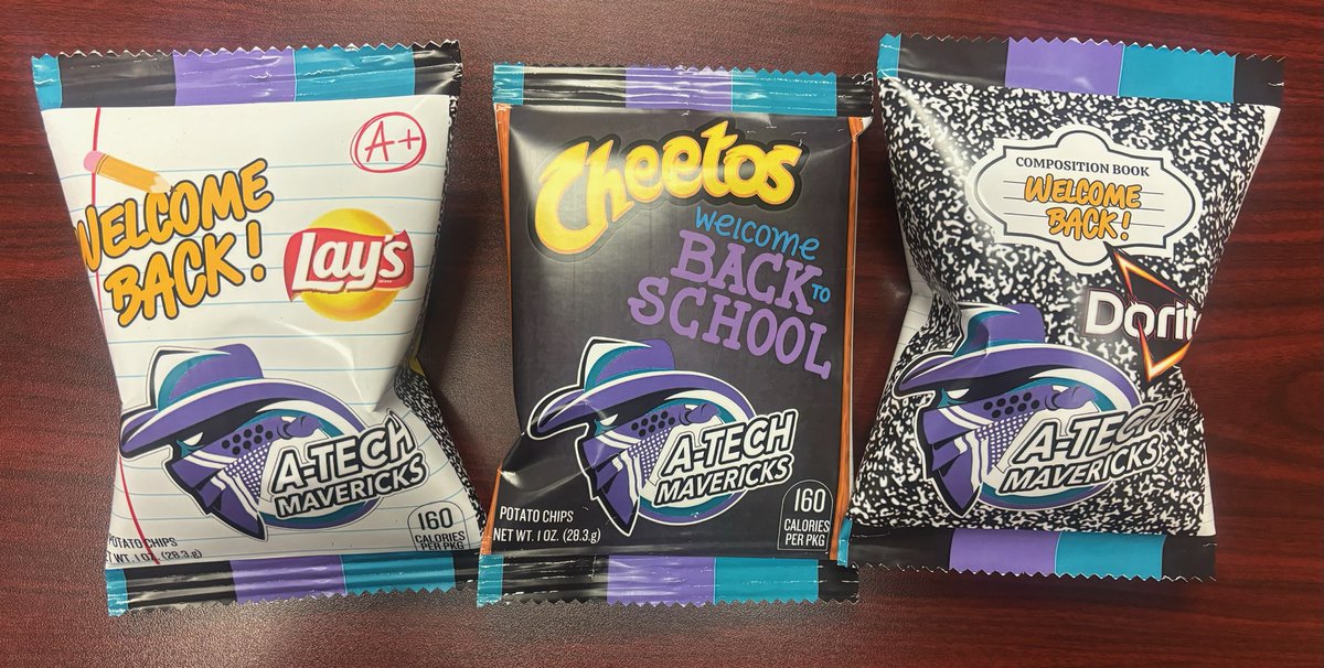 A-TECH welcomed students back to school this week by handing out some personalized snacks. #BeAMaverick <a href="/ClarkCountySch/">CCSD</a>