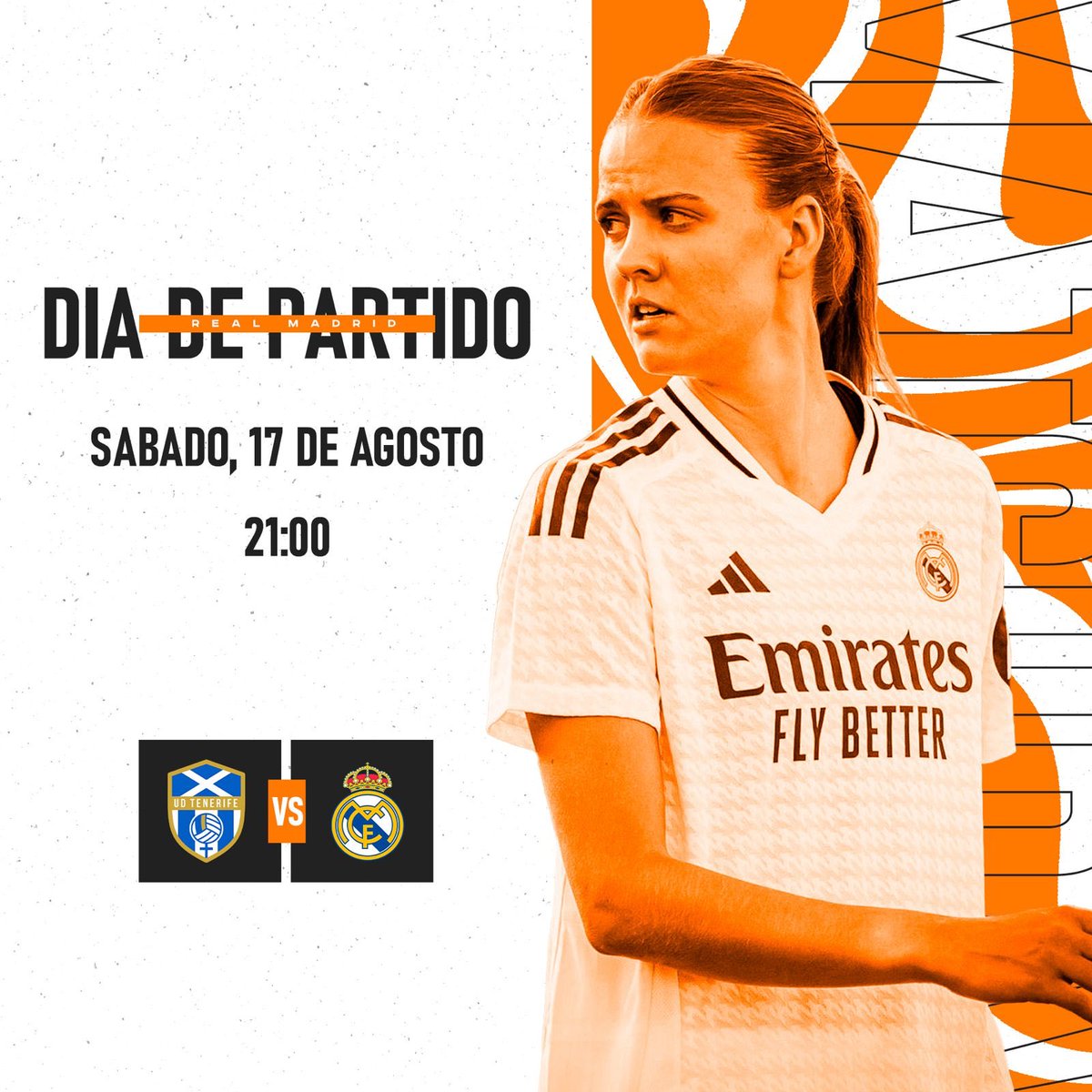 ⚽️ DÍA DE PARTIDO ⚽️

🆚 UDCA Tenerife
⏰ 21:00
🏆 Trofeo Teide
🏟️ Estadio Municipal Los Cuartos

🤍 ¡HALA MADRID! 🤍