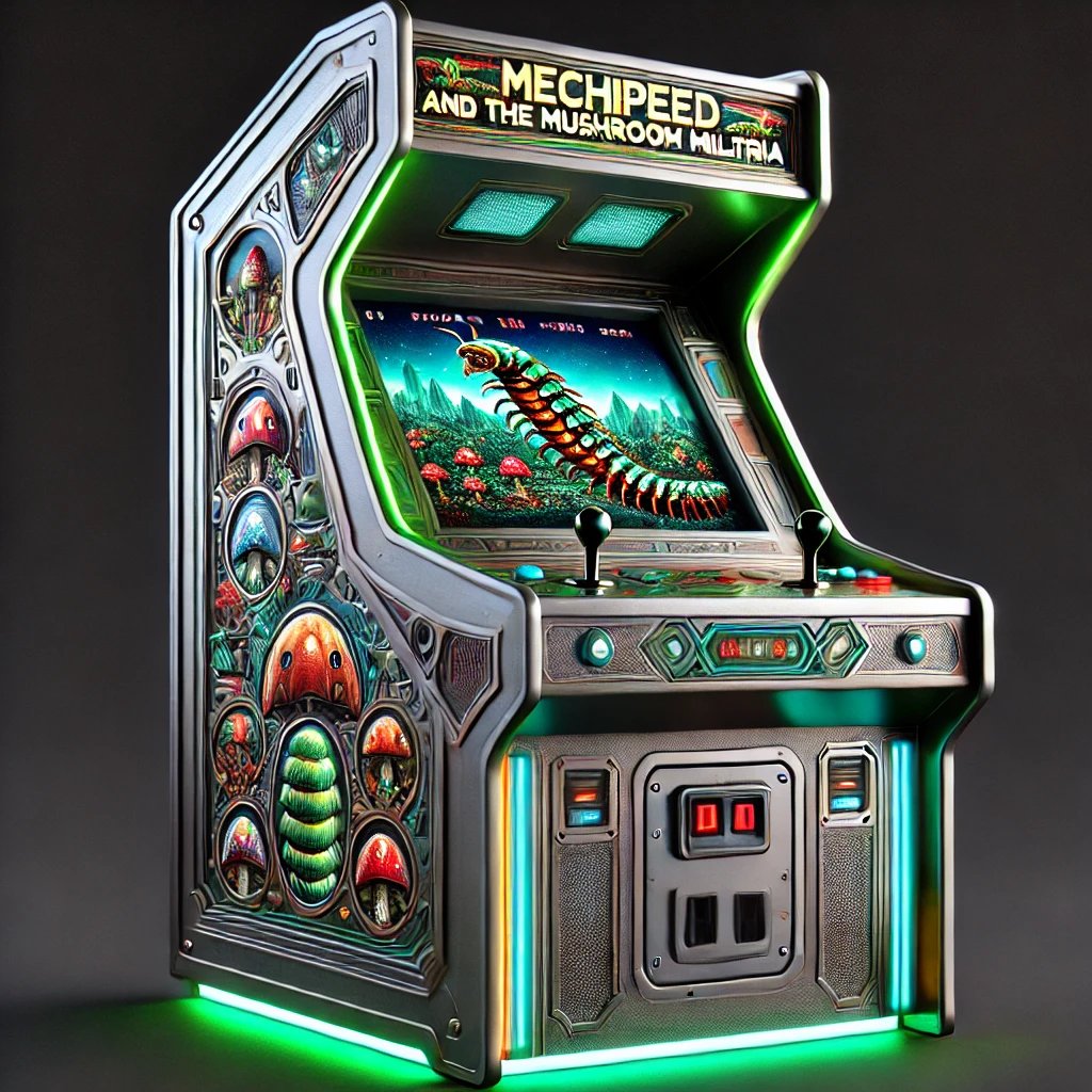 thegamefather68's tweet image. &quot;Suit up for *Mechipeed and the Mushroom Militia*! This retro-inspired arcade game combines mech mayhem with a classic crawl through a mushroom-filled battlefield. Play now at RetroFusion.Games! 🐛🍄🎮 #RetroGaming #ArcadeFun #Mechipeed&quot;