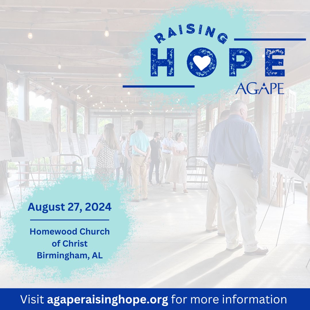 Agape4children's tweet photo. You're invited! Join us for our annual Raising Hope benefit dinner in Birmingham on August 27th at Homewood Church of Christ.  Your support and generosity truly changes lives - come hear how! For more information visit https://t.co/Tos0xa8TqZ. 
#agape4children https://t.co/e7djleN10I