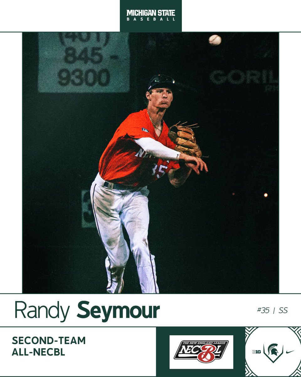 #SpartansInSummerLeagues Update:

Congrats to Randy Seymour of the <a href="/NewportGulls/">Newport Gulls</a> on earning All-<a href="/TheNECBL/">The New England League</a> accolades!

📰: sprtns.co/24BSBSeymourNE…

#GoGreen | <a href="/RandySeymour14/">Randy Seymour</a>