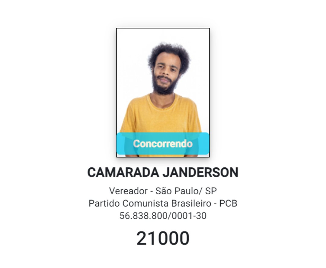Janderson_CJ's tweet photo. Sou Camarada Janderson, o funkeiro comunista! Militante do PCB e da UJC, sua juventude.

Vote 21000 e ajude a me eleger para a câmara dos vereadores de São Paulo! https://t.co/0TgbBOxrCj
