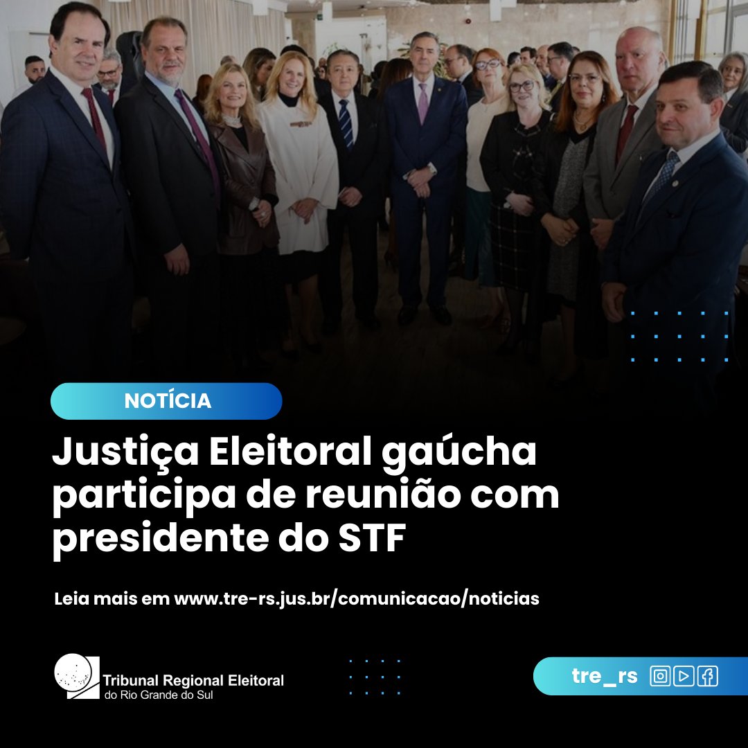 Justiça Eleitoral gaúcha participa de reunião com presidente do STF

📲 Leia a matéria na íntegra: encurtador.com.br/T92x6