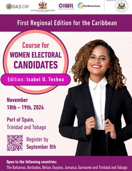 CIWiL Regional Secretariat (@_ciwil) on Twitter photo Gender and Child Affairs 🇹🇹, <a href="/CIMOAS/">Inter-American Commission of Women (CIM)</a>, <a href="/EscuelaOEA/">Escuela de Gobierno OEA</a>, <a href="/_CIWiL/">CIWiL Regional Secretariat</a> and <a href="/ParlAmericas/">ParlAmericas</a>, invite applications for the Course for Women Electoral Candidates. Apply for a (limited availability) scholarship HERE: forms.office.com/r/B87RaGUEyv Gender and Child Affairs 🇹🇹, <a href="/CIMOAS/">Inter-American Commission of Women (CIM)</a>, <a href="/EscuelaOEA/">Escuela de Gobierno OEA</a>, <a href="/_CIWiL/">CIWiL Regional Secretariat</a> and <a href="/ParlAmericas/">ParlAmericas</a>, invite applications for the Course for Women Electoral Candidates. Apply for a (limited availability) scholarship HERE: forms.office.com/r/B87RaGUEyv