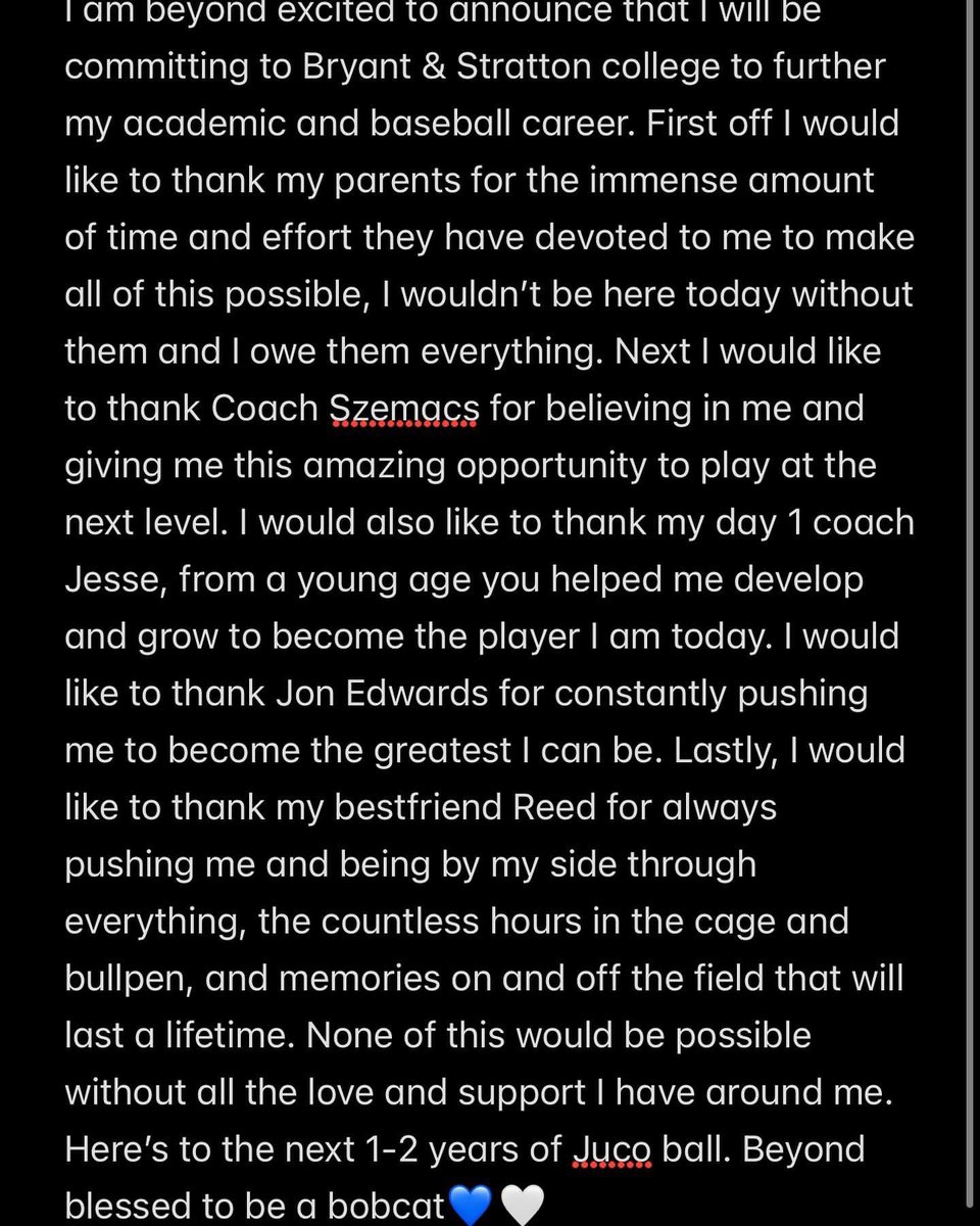 Addison Coy (@addisoncoy2025) on Twitter photo Excited for the next chapter and excited to be a Bobcat <a href="/BSC_OHBaseball/">Bryant & Stratton College-OH Baseball</a>!
I want to thank <a href="/Coach_Szemacs/">Austin Szemacs</a> for believing in me and giving me the opportunity to play at the next level.
Time to get to work!
<a href="/jzep_9/">jesse z</a> <a href="/johnbama44/">John Edwards</a> <a href="/Landsharks2025/">Landsharks 17u Gold</a> <a href="/SHK_Hard_Knocks/">Landsharks Baseball</a> <a href="/WawaseeBaseball/">Wawasee Baseball</a> Excited for the next chapter and excited to be a Bobcat <a href="/BSC_OHBaseball/">Bryant & Stratton College-OH Baseball</a>!
I want to thank <a href="/Coach_Szemacs/">Austin Szemacs</a> for believing in me and giving me the opportunity to play at the next level.
Time to get to work!
<a href="/jzep_9/">jesse z</a> <a href="/johnbama44/">John Edwards</a> <a href="/Landsharks2025/">Landsharks 17u Gold</a> <a href="/SHK_Hard_Knocks/">Landsharks Baseball</a> <a href="/WawaseeBaseball/">Wawasee Baseball</a>