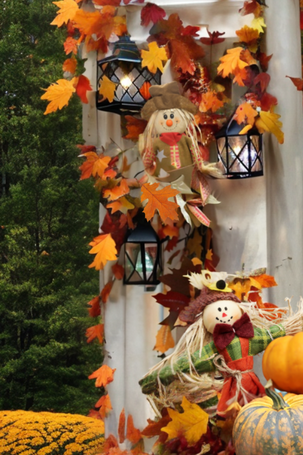 Partywowzy's tweet image. Rustic Fall Porch Decor Ideas #FallFaves 🎃 diycuteness.com/rustic-fall-po…