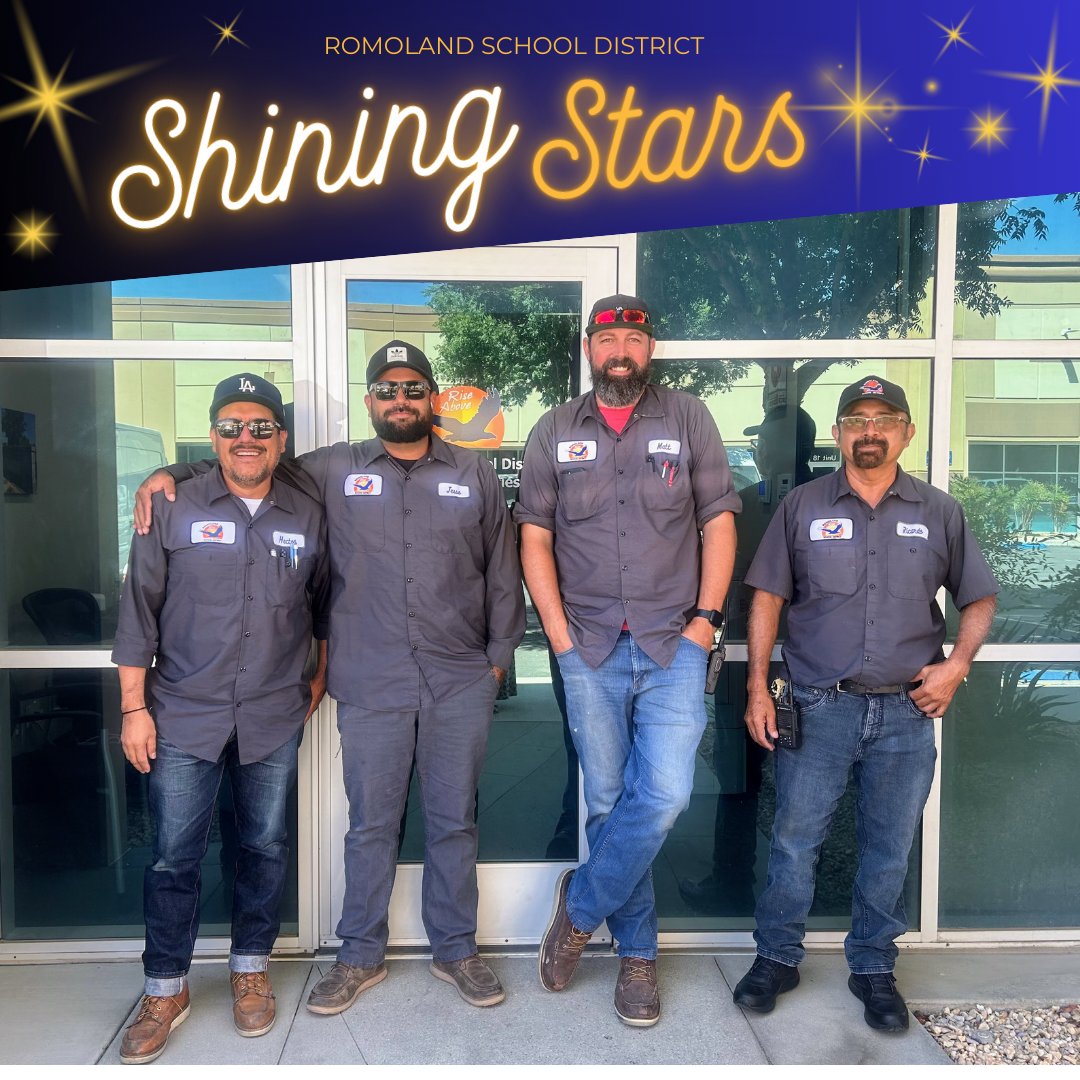 Romoland School District (@romolandsd) on Twitter photo Meet our <a href="/RomolandSD/">Romoland School District</a> "Shining Stars" of the summer: our Maintenance Worker Team who have worked tirelessly to prepare our schools for the new year. #RomoShines ✨
Read more about their outstanding contributions on our website at romoland.net Meet our <a href="/RomolandSD/">Romoland School District</a> "Shining Stars" of the summer: our Maintenance Worker Team who have worked tirelessly to prepare our schools for the new year. #RomoShines ✨
Read more about their outstanding contributions on our website at romoland.net