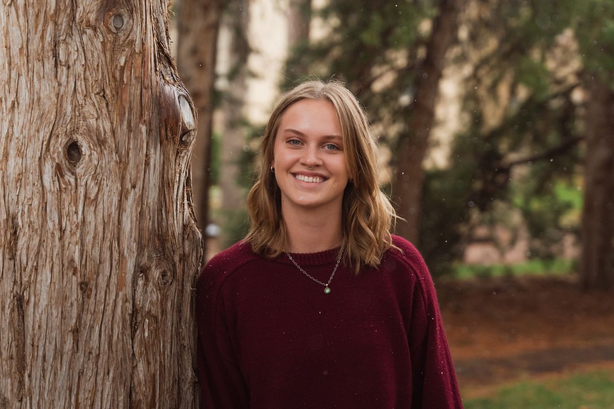 In the wise words of Elle, "Get outside and hug a tree!"

Elle is one of VOC's Grossman Scholarship recipients and student at CSU, studying Forest and Rangeland Stewardship. Elle is working to become a certified Silviculturist. Visit buff.ly/3M9XUev to read more.