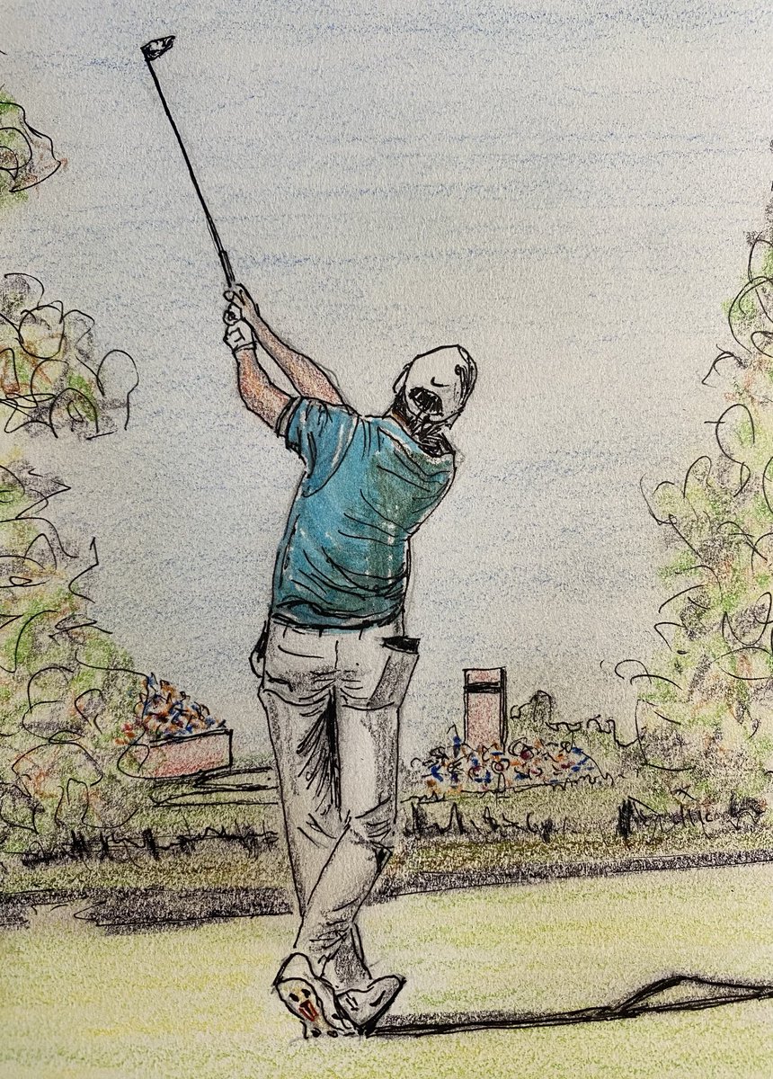 It’s been a while since my last drawing. 

Here’s one of Scottie Scheffler, the 2024 Olympics gold medalist and No. 1 player in the world. 

#TheIsolationArt ⁦@OlympicGolf⁩ ⁦<a href="/PGATOUR/">PGA TOUR</a>⁩