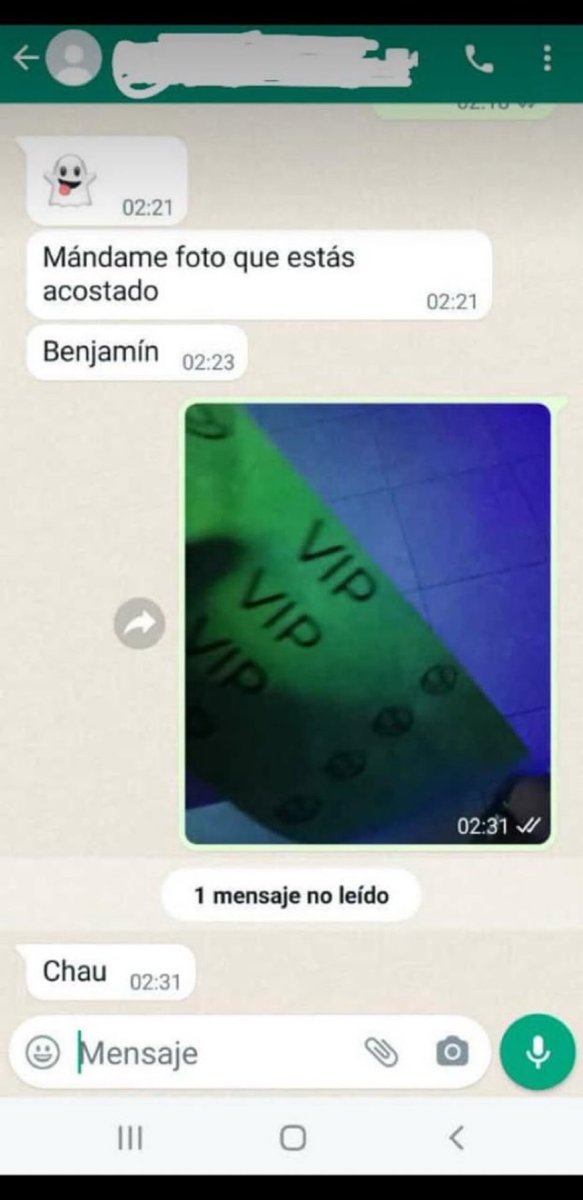 Benjamin mándame foto.